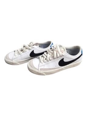 Nike Blazer Low Leather Sneakers - White with Black Swoosh